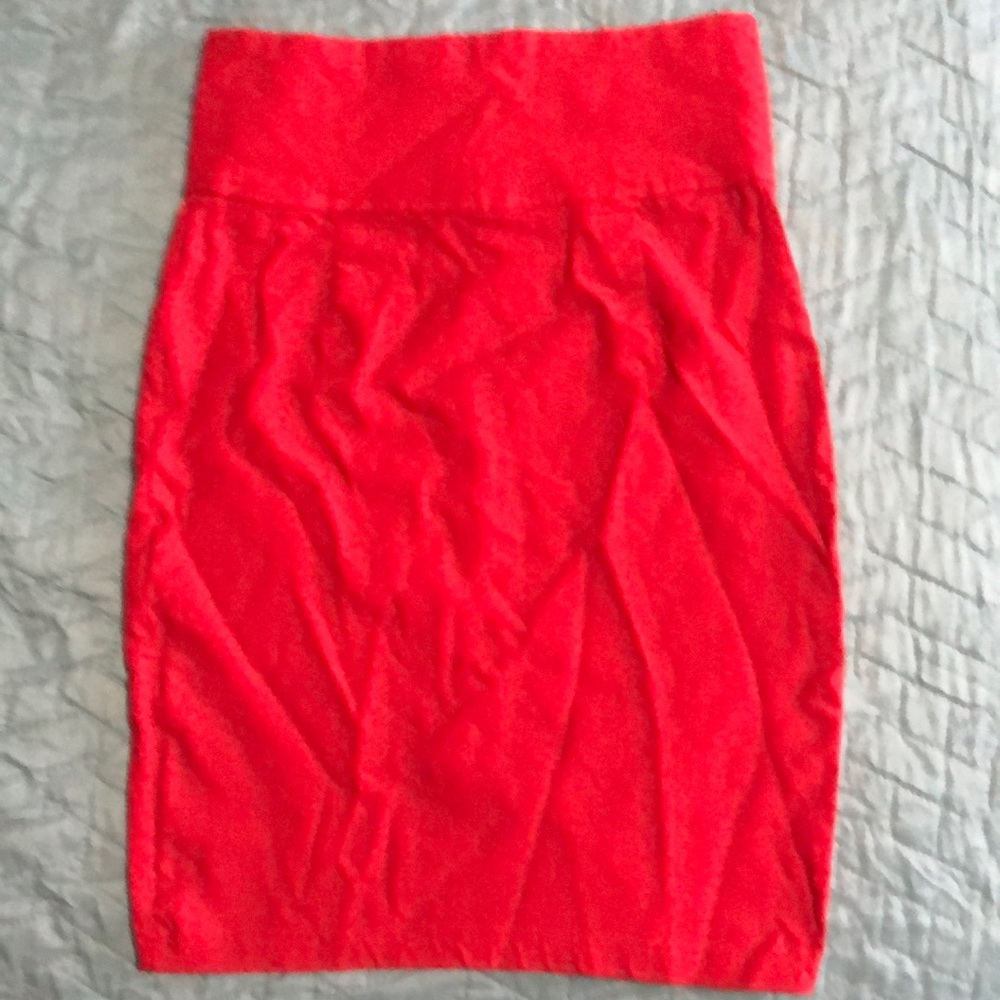 Womens red pencil skirt